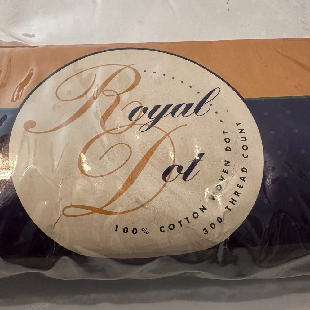 High Country Linens Royal Dot White Cotton Duvet Cover Full Queen 300TC Button
